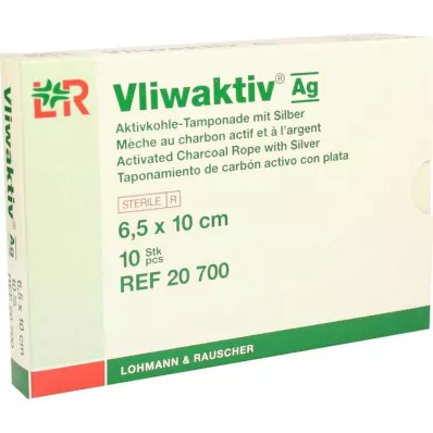 VLIWAKTIV AG Tampong med aktivt kol och silver 6,5x10 cm, 10 st VLIWAKTIV AG Tampong med aktivt kol och silver 6,5x10 cm, 10 st