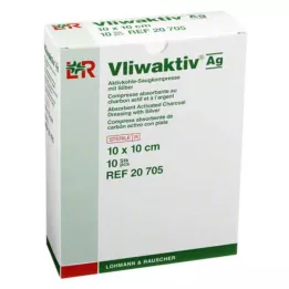 VLIWAKTIV AG Aktivt kol absorberande komp. med silver 10x10 cm, 10 st