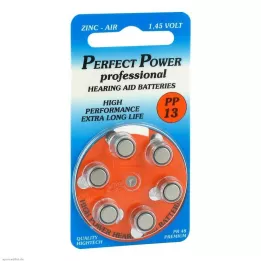 BATTERIEN f.hörapparater Power PP13, 6 st