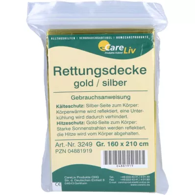 RETTUNGSDECKE 160x210 cm guld/silver, 1 st