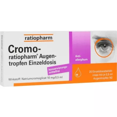 CROMO-RATIOPHARM Ögondroppar enkeldos, 20X0,5 ml