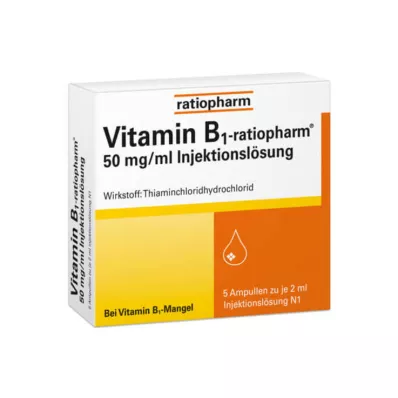 VITAMIN B1-RATIOPHARM 50 mg/ml Inj.lsg.ampuller, 5X2 ml