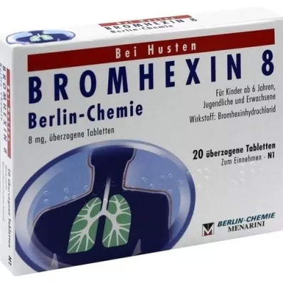 BROMHEXIN 8 Berlin Chemie dragerade tabletter, 20 st