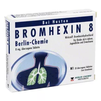 BROMHEXIN 8 Berlin Chemie dragerade tabletter, 20 st