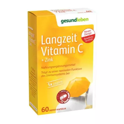 GESUND LEBEN Långtidsverkande vitamin C+zink kapslar, 60 st