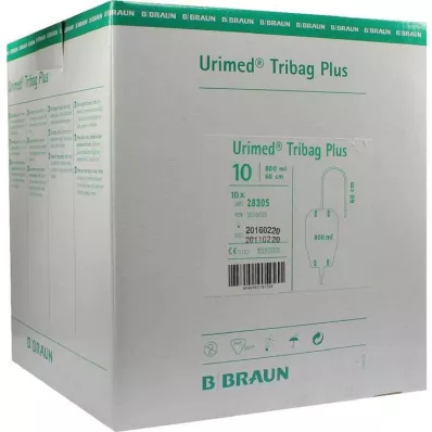 URIMED Tribag Plus Urine Leg Sleeve 800ml 60cm ster., 10 st