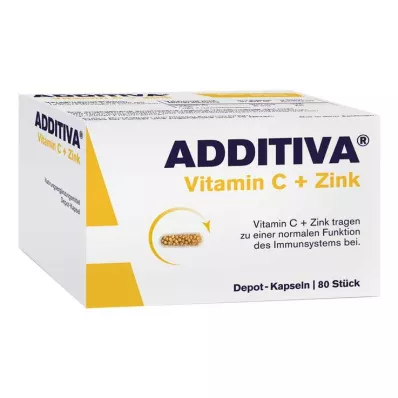 ADDITIVA Vitamin C+Zink depotkapslar, kampanjförpackning, 80 st