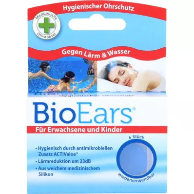 BIOEARS Antimikrobiella öronproppar i silikon, 6 st