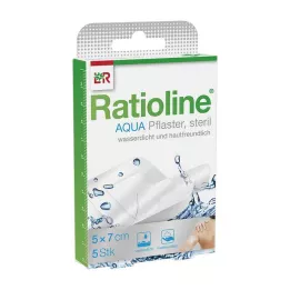 RATIOLINE aqua Duschplåster Plus 5x7 cm sterilt, 5 st