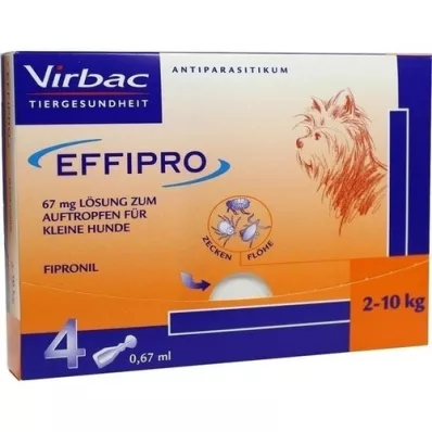 EFFIPRO 67 mg pip.lösning för dropp.för små hundar, 4 st