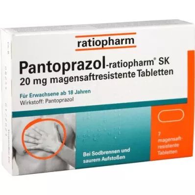 PANTOPRAZOL-ratiopharm SK 20 mg enterotablett, 7 st