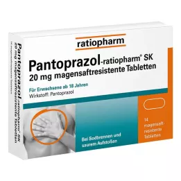 PANTOPRAZOL-ratiopharm SK 20 mg enterotabletter, 14 st