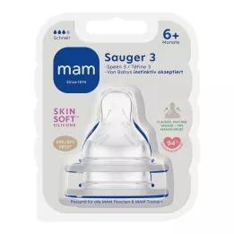 MAM Napp storlek 3 6+ månader silikon, 2 st
