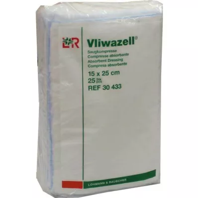 VLIWAZELL Absorberande kompresser, icke-sterila 15x25 cm, 25 st VLIWAZELL Absorberande kompresser, icke-sterila 15x25 cm, 25 st