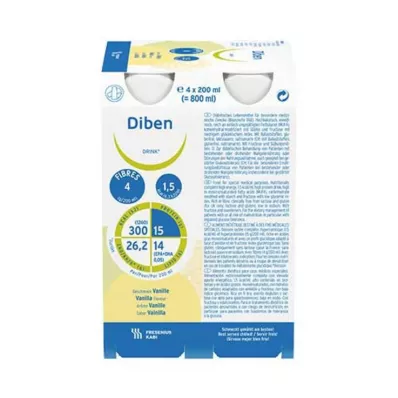 DIBEN DRINK Vanilj 1,5 kcal/ml, 4X200 ml
