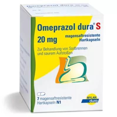 Omeprazole dura S 20 mg gastroresistenta kapslar, 7 stycken