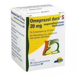 OMEPRAZOL dura S 20 mg enterokapslade hårda kapslar, 14 st