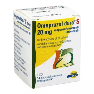 OMEPRAZOL dura S 20 mg enterokapslade hårda kapslar, 14 st