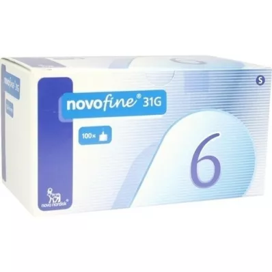 NOVOFINE 6 kanyler 0,25x6 mm, 100 st