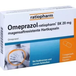 OMEPRAZOL-ratiopharm SK 20 mg enterokapslade hårda kapslar, 7 st