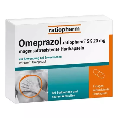 OMEPRAZOL-ratiopharm SK 20 mg enterokapslade hårda kapslar, 7 st