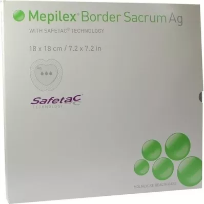 MEPILEX Border Sacrum Ag skumförband 18x18 cm ster., 5 st