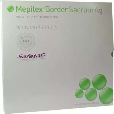 Mepilex Border Sacrum Ag bandage 18x18cm, 5 st Mepilex Border Sacrum Ag bandage 18x18cm, 5 st