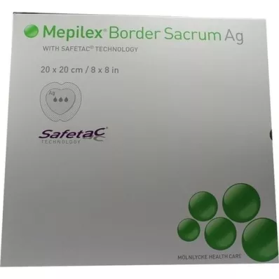 MEPILEX Border Sacrum Ag skumförband 20x20 cm ster., 5 st