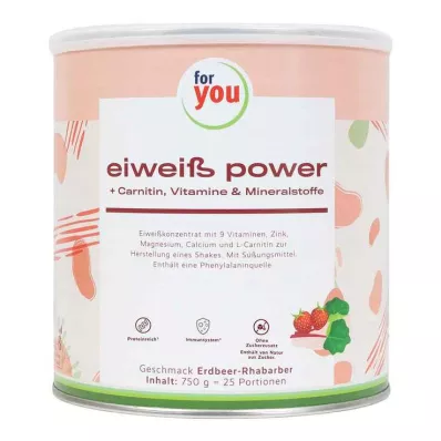 FOR YOU protein power jordgubbspulver, 750 g FOR YOU protein power jordgubbspulver, 750 g