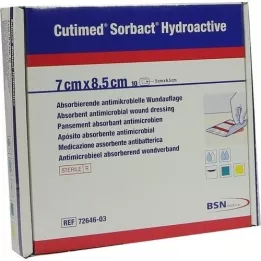 CUTIMED Sorbact Hydroaktiva kompresser 7x8,5 cm, 10 st