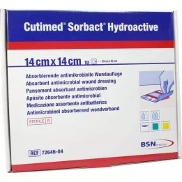 CUTIMED Sorbact Hydroaktiva kompresser 14x14 cm, 10 st