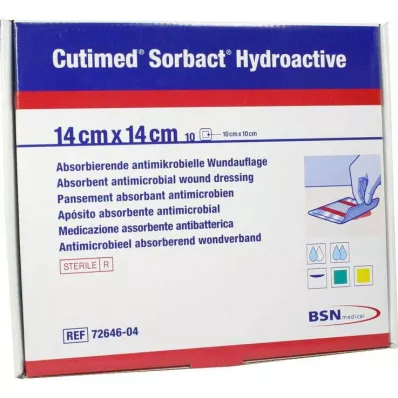 Cutimed Sorbact Hydroactive kompresser 14x14 cm, 10 st Cutimed Sorbact Hydroactive kompresser 14x14 cm, 10 st