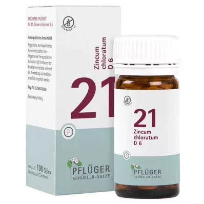 Biochemistry Pflueger 21 Zincum chloratum D 6 tabletter, 100 st Biochemistry Pflueger 21 Zincum chloratum D 6 tabletter, 100 st