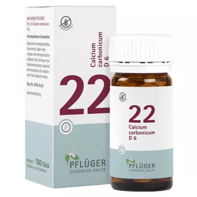 Biochemistry Pflueger 22 Calcium carbonicum D 6 tabletter, 100 st Biochemistry Pflueger 22 Calcium carbonicum D 6 tabletter, 100 st