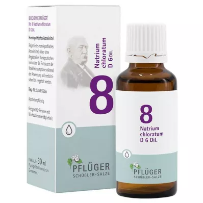 BIOCHEMIE Ploughmans gips 8 Natrium chloratum D 6 droppar, 30 ml