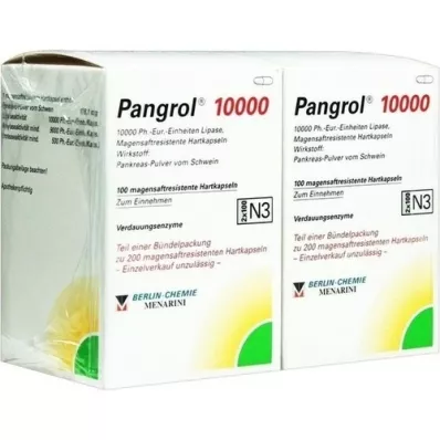 PANGROL 10.000 hårda kapsyler med enteric-coated pell, 200 st