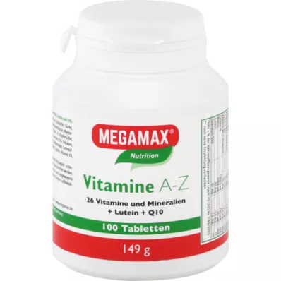 MEGAMAX Vitaminer A-Z+Q10+Lutein tabletter, 100 st