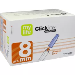 MYLIFE Clickfine AutoProtect pennnålar 8 mm 29 G, 100 st