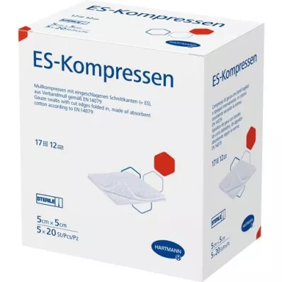 ES-KOMPRESSEN steril 5x5 cm 12x bulkförpackning, 5X20 st