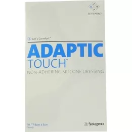 ADAPTIC Touch 5x7,6 cm icke självhäftande silikonförband, 10 st