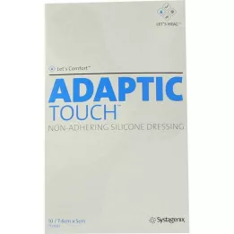 ADAPTIC Touch 5x7,6 cm icke självhäftande silikonförband, 10 st