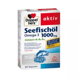 DOPPELHERZ Havsfiskolja Omega-3 1.000 mg+Fols.kapslar, 60 st