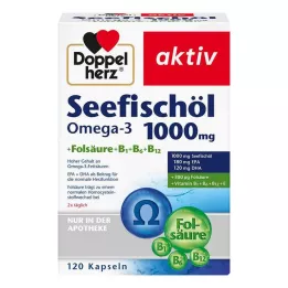 DOPPELHERZ Havsfiskolja Omega-3 1.000 mg+Fols.kapslar, 120 st