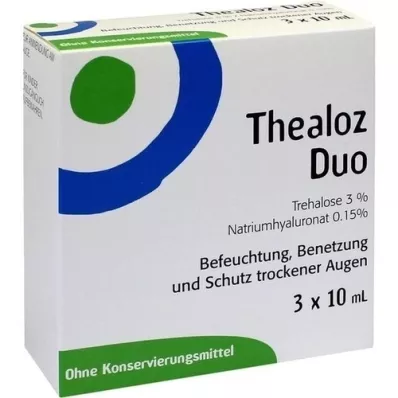 THEALOZ Duo ögondroppar, 3X10 ml