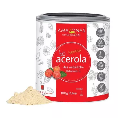 ACEROLA 100% organiskt rent naturligt Vit.C-pulver, 100 g