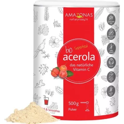 ACEROLA 100% organiskt rent naturligt Vit.C-pulver, 500 g