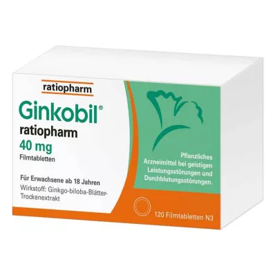 GINKOBIL-ratiopharm 40 mg filmdragerade tabletter, 120 st