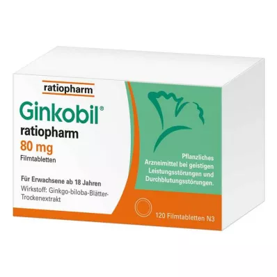 GINKOBIL-ratiopharm 80 mg filmdragerade tabletter, 120 st GINKOBIL-ratiopharm 80 mg filmdragerade tabletter, 120 st