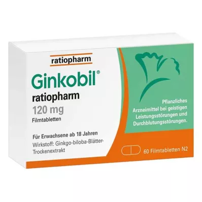 GINKOBIL-ratiopharm 120 mg filmdragerade tabletter, 60 st GINKOBIL-ratiopharm 120 mg filmdragerade tabletter, 60 st