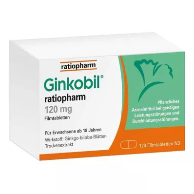 GINKOBIL-ratiopharm 120 mg filmdragerade tabletter, 120 st GINKOBIL-ratiopharm 120 mg filmdragerade tabletter, 120 st